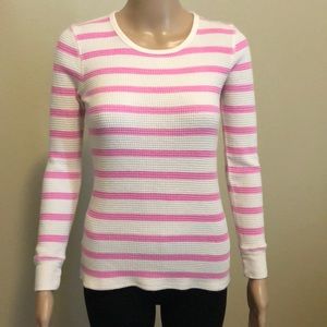 Final closeout sale!!! J.Crew Pink and White Thermal Tee
